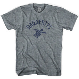 Haggertys Beach Sea Turtle Womens Tri-Blend T-shirt - Athletic Grey