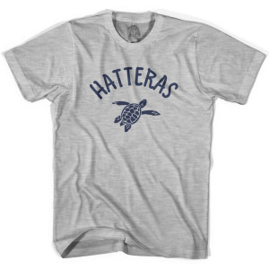 Hatteras Beach Sea Turtle Womens Cotton T-shirt - Grey Heather