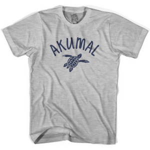 Akumal Beach Sea Turtle Womens Cotton T-shirt - Grey Heather Akumal Beach Sea Turtle Womens Cotton T-shirt - Grey Heather