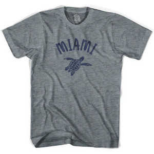 Miami Beach Sea Turtle Womens Tri-Blend T-shirt - Athletic Grey