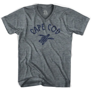 Cape Cod Beach Sea Turtle Adult Tri-Blend V-neck Womens T-shirt - Athletic Grey Cape Cod Beach Sea Turtle Adult Tri-Blend V-neck Womens T-shirt - Athletic Grey