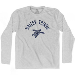 Valley Trunk Beach Sea Turtle Adult Cotton Long Sleeve T-shirt-Grey Heather
