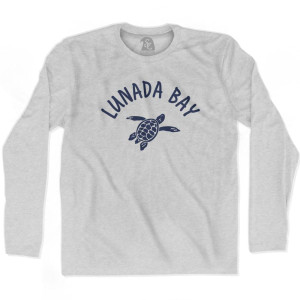 Lunada Bay Beach Sea Turtle Adult Cotton Long Sleeve T-shirt - Grey Heather Lunada Bay Beach Sea Turtle Adult Cotton Long Sleeve T-shirt - Grey Heather