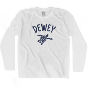 Dewey Beach Sea Turtle Adult Cotton Long Sleeve T-shirt - White