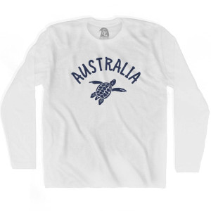 Australia Beach Sea Turtle Adult Cotton Long Sleeve T-shirt - White