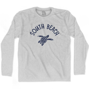 South Beach Sea Turtle Adult Cotton Long Sleeve T-shirt - Grey Heather South Beach Sea Turtle Adult Cotton Long Sleeve T-shirt - Grey Heather