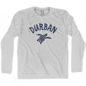 Durban Beach Sea Turtle Adult Cotton Long Sleeve T-shirt-Grey Heather