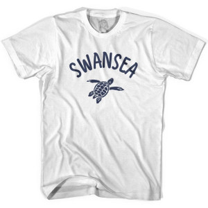 Swansea Beach Sea Turtle Youth Cotton T-shirt - White