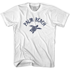 Palm Beach Sea Turtle Youth Cotton T-shirt-White Palm Beach Sea Turtle Youth Cotton T-shirt-White