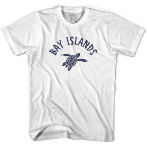 Bay Islands Beach Sea Turtle Youth Cotton T-shirt - White