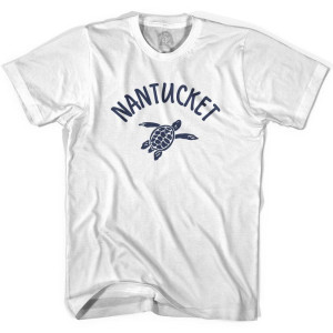 Nantucket Beach Sea Turtle Youth Cotton T-shirt - White