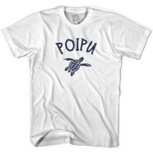 Poipu Beach Sea Turtle Youth Cotton T-shirt - White