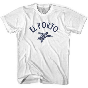 El Porto Beach Sea Turtle Youth Cotton T-shirt-White El Porto Beach Sea Turtle Youth Cotton T-shirt-White