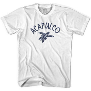 Acapulco Beach Sea Turtle Youth Cotton T-shirt - White Acapulco Beach Sea Turtle Youth Cotton T-shirt - White