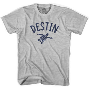 Destin Beach Sea Turtle Youth Cotton T-shirt - Grey Heather