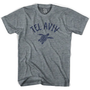 Tel Aviv Beach Sea Turtle Adult Tri-Blend T-shirt - Athletic Grey Tel Aviv Beach Sea Turtle Adult Tri-Blend T-shirt - Athletic Grey