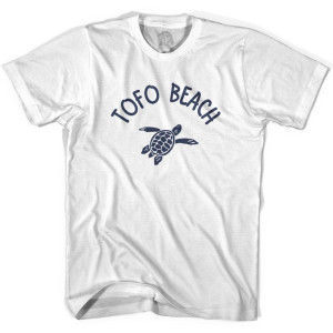 Tofo Beach Sea Turtle Adult Cotton T-shirt - White