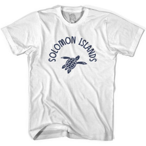 Solomon Islands Beach Sea Turtle Adult Cotton T-shirt - White