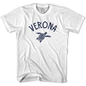Verona Beach Sea Turtle Adult Cotton T-shirt-White
