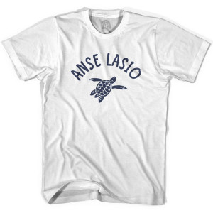 Anse Lasio Beach Sea Turtle Adult Cotton T-shirt-White