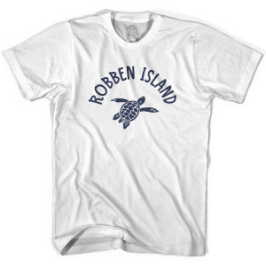 Robben Island Beach Sea Turtle Adult Cotton T-shirt - White