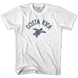 Costa Rica Beach Sea Turtle Adult Cotton T-shirt-White