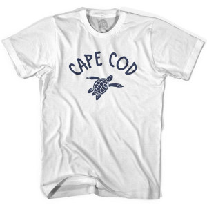 Cape Cod Beach Sea Turtle Adult Cotton T-shirt - White