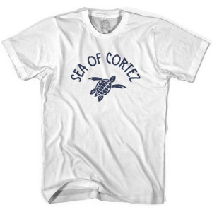Sea of Cortez Beach Sea Turtle Adult Cotton T-shirt-White