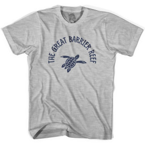 The Great Barrier Reef Beach Sea Turtle Adult Cotton T-shirt-Grey Heather The Great Barrier Reef Beach Sea Turtle Adult Cotton T-shirt-Grey Heather
