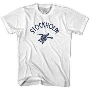 Stockholm Beach Sea Turtle Adult Cotton T-shirt - White