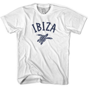 Ibiza Beach Sea Turtle Adult Cotton T-shirt - White