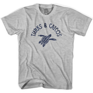 Turks & Caicos Beach Sea Turtle Adult Cotton T-shirt-Grey Heather Turks & Caicos Beach Sea Turtle Adult Cotton T-shirt-Grey Heather