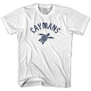 Caymans Beach Sea Turtle Adult Cotton T-shirt-White