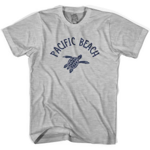 Pacific Beach Sea Turtle Adult Cotton T-shirt-Grey Heather