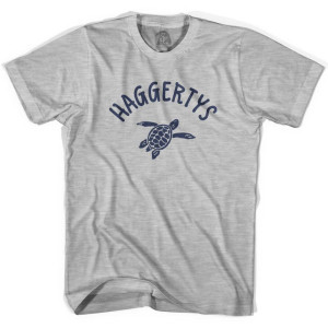 Haggertys Beach Sea Turtle Adult Cotton T-shirt-Grey Heather
