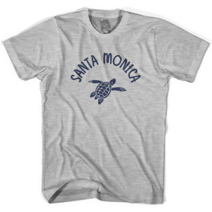 Santa Monica Beach Sea Turtle Adult Cotton T-shirt - Grey Heather Santa Monica Beach Sea Turtle Adult Cotton T-shirt - Grey Heather