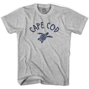 Cape Cod Beach Sea Turtle Adult Cotton T-shirt - Grey Heather