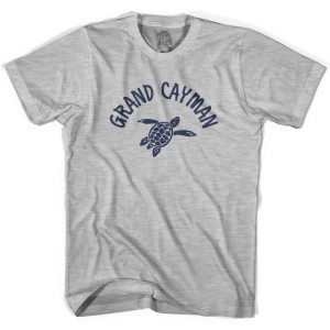 Grand Cayman Beach Sea Turtle Adult Cotton T-shirt - Grey Heather Grand Cayman Beach Sea Turtle Adult Cotton T-shirt - Grey Heather