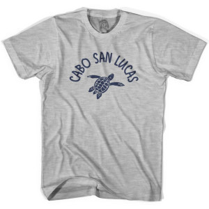 Cabo San Lucas Beach Sea Turtle Adult Cotton T-shirt-Grey Heather Cabo San Lucas Beach Sea Turtle Adult Cotton T-shirt-Grey Heather
