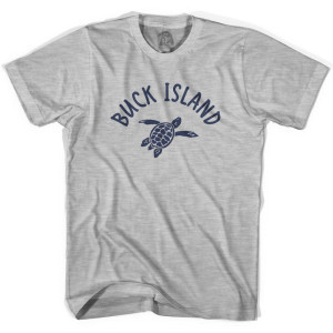Buck Island Beach Sea Turtle Adult Cotton T-shirt-Grey Heather