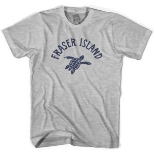 Fraser Island Beach Sea Turtle Adult Cotton T-shirt - Grey Heather Fraser Island Beach Sea Turtle Adult Cotton T-shirt - Grey Heather