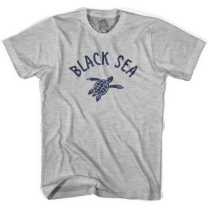 Black Sea Beach Sea Turtle Adult Cotton T-shirt - Grey Heather