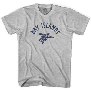 Bay Islands Beach Sea Turtle Adult Cotton T-shirt - Grey Heather