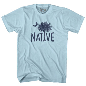 Native South Carolina Flag Adult Cotton T-shirt - Light Blue