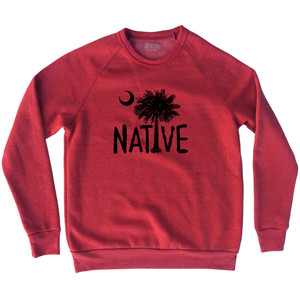 Native South Carolina Flag Adult Tri-Blend Sweatshirt - Red Heather Native South Carolina Flag Adult Tri-Blend Sweatshirt - Red Heather