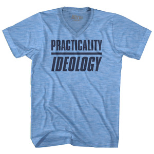 Practicality Ideology Tri-Blend V-neck Womens Junior Cut T-shirt - Athletic Grey Practicality Ideology Tri-Blend V-neck Womens Junior Cut T-shirt - Athletic Grey