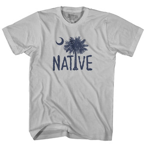 Native South Carolina Flag Adult Cotton T-shirt - Cool Grey Native South Carolina Flag Adult Cotton T-shirt - Cool Grey