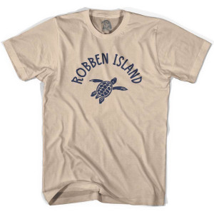 Robben Island Beach Sea Turtle Adult Cotton T-shirt - Creme
