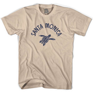 Santa Monica Beach Sea Turtle Adult Cotton T-shirt - Creme