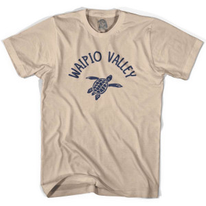 Waipio Valley Beach Sea Turtle Adult Cotton T-shirt - Creme
